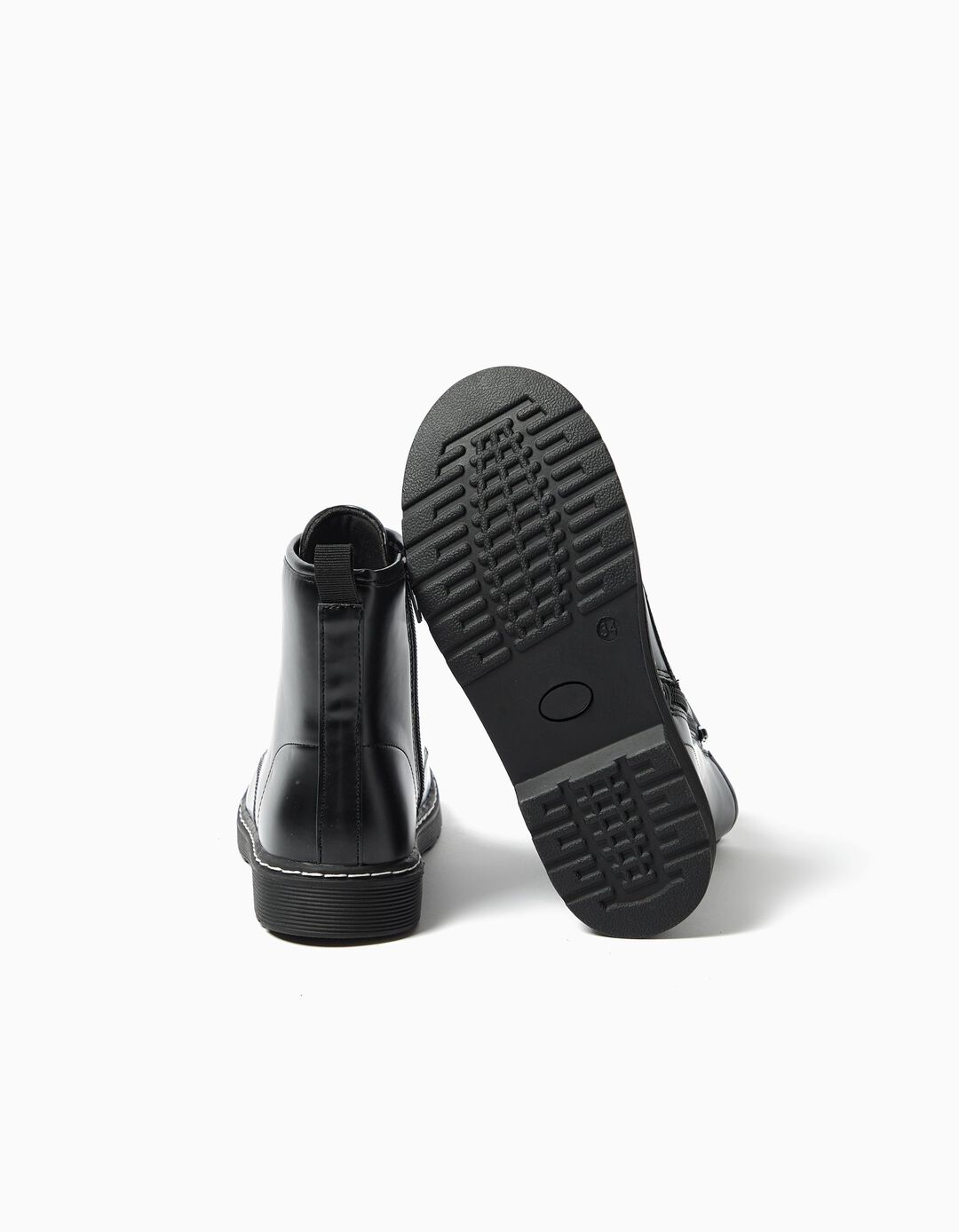 Botas Estilo Militar, Menina, Preto