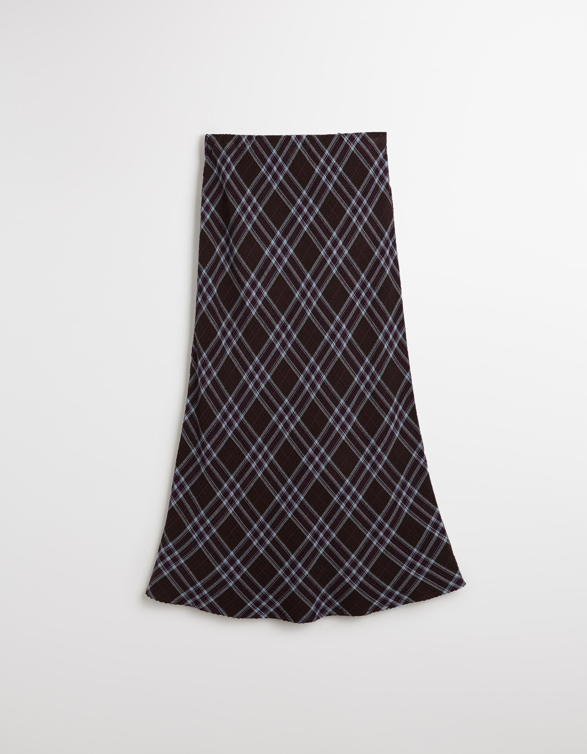 Comprar Online Saia Midi em Xadrez, Mulher, Castanho Escuro 