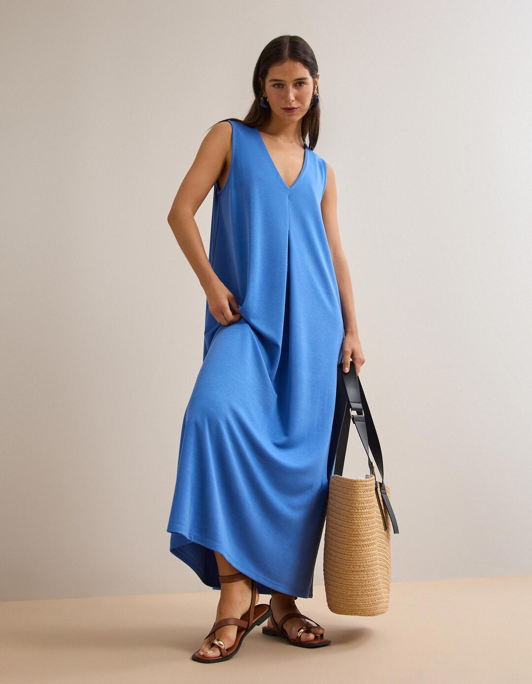 Vestido Comprido, Mulher, Azul 