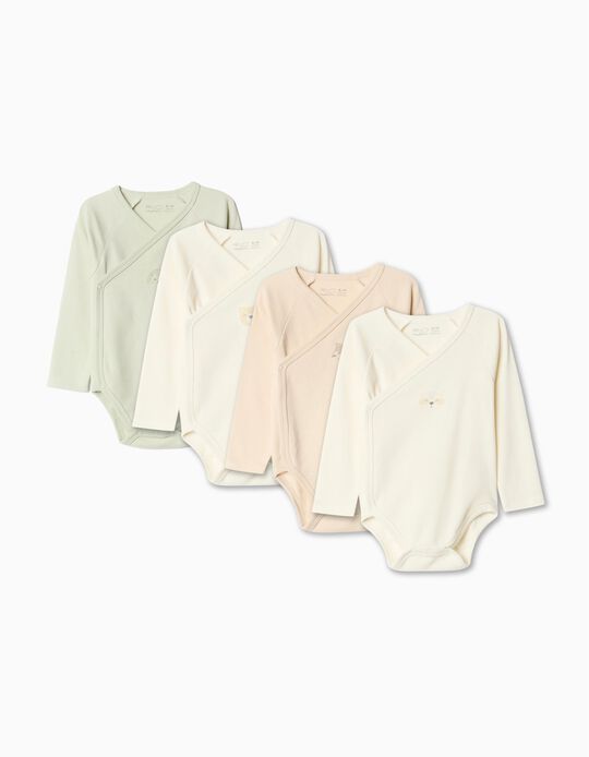 Comprar Online Pack 4 Bodies de Manga Comprida Quimono, Beb&eacute;, Multicor