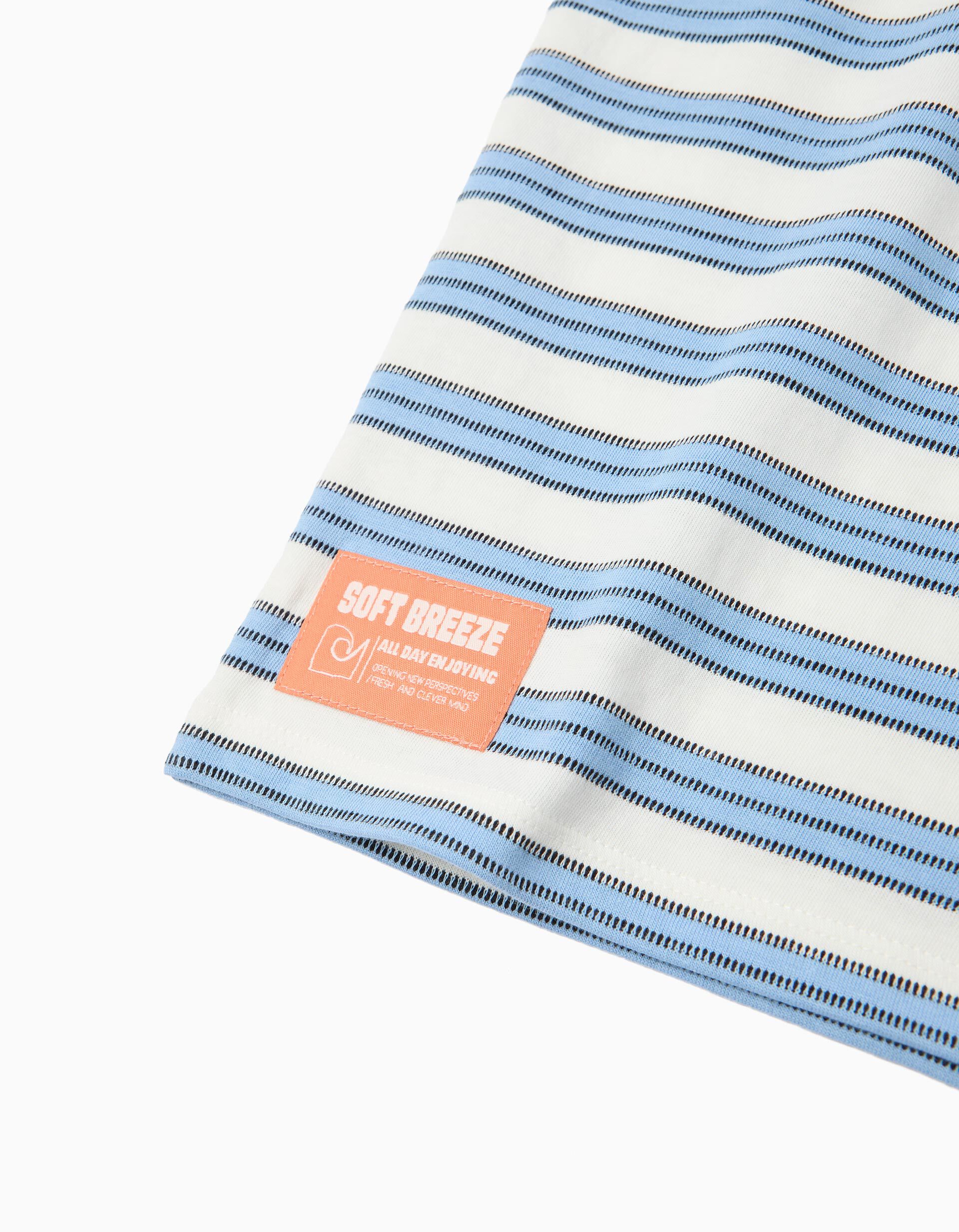 Comprar Online T-shirt &agrave;s Riscas, Menino, Azul