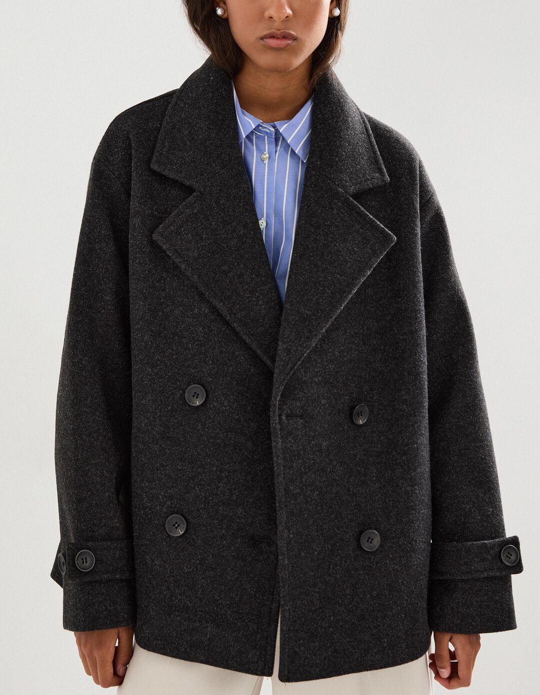 Casaco, Mulher, Cinzento Escuro