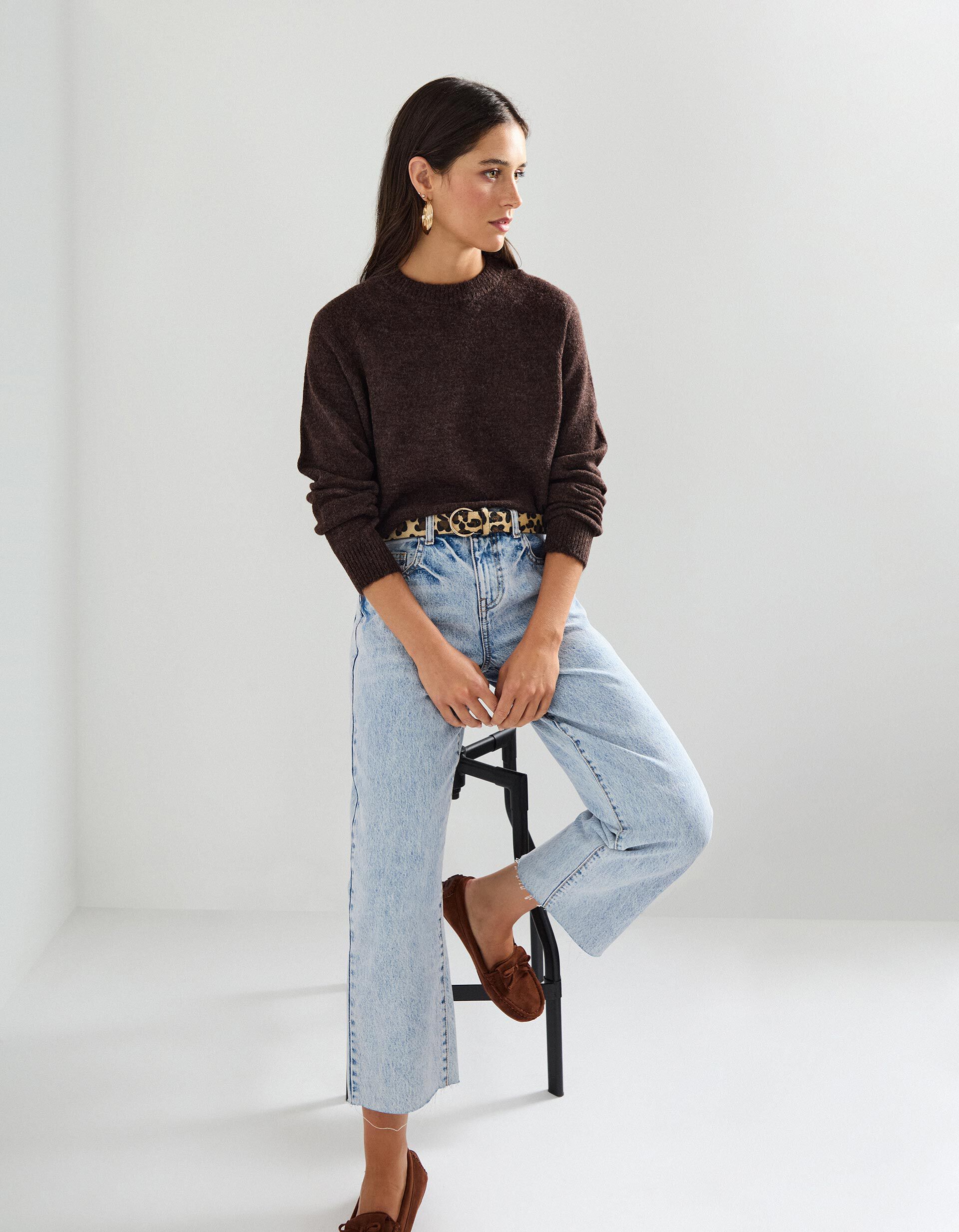 Comprar Online Camisola de Malha, Mulher, Castanho Escuro