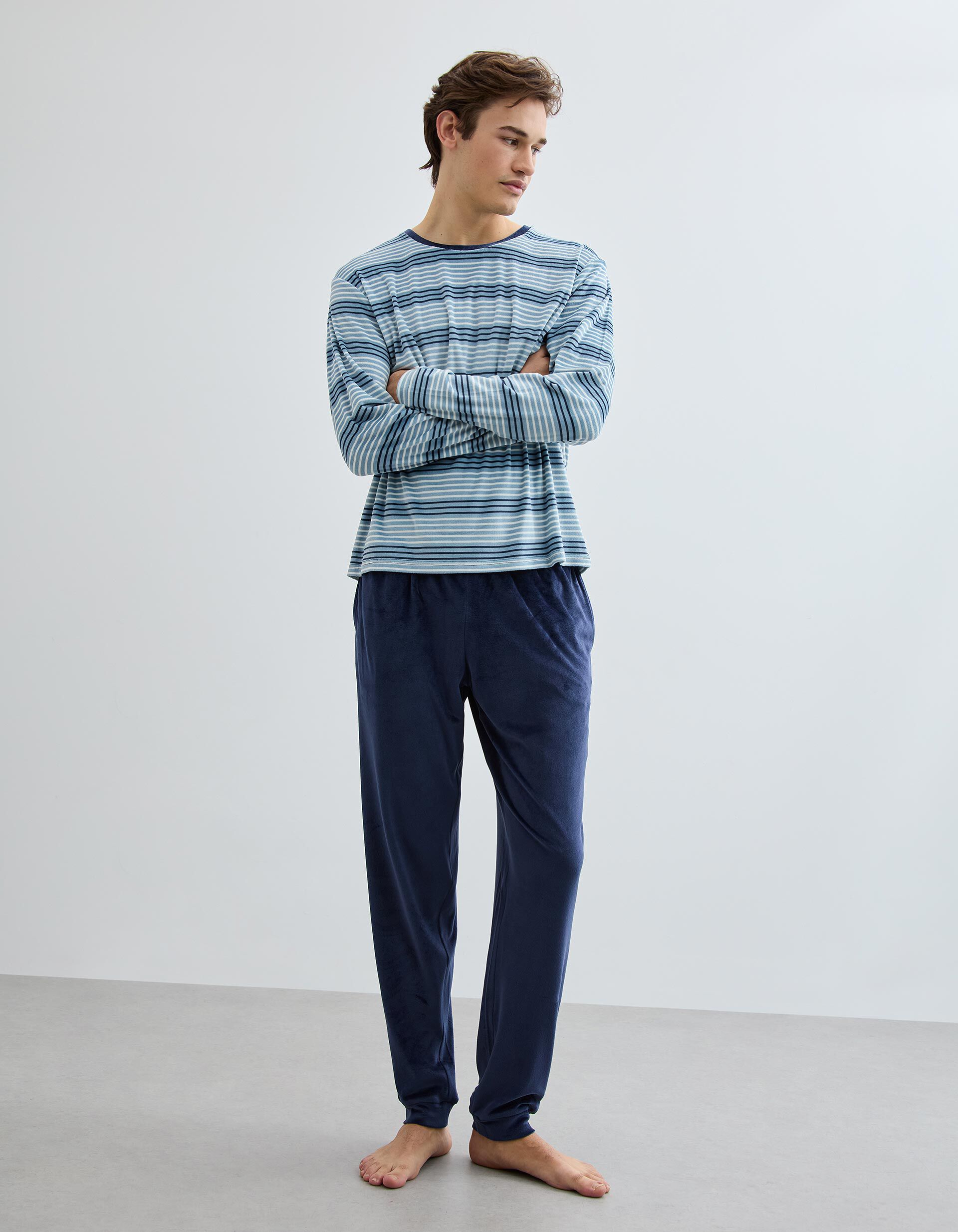 Comprar Online Pijama Aveludado, Homem, Azul Claro