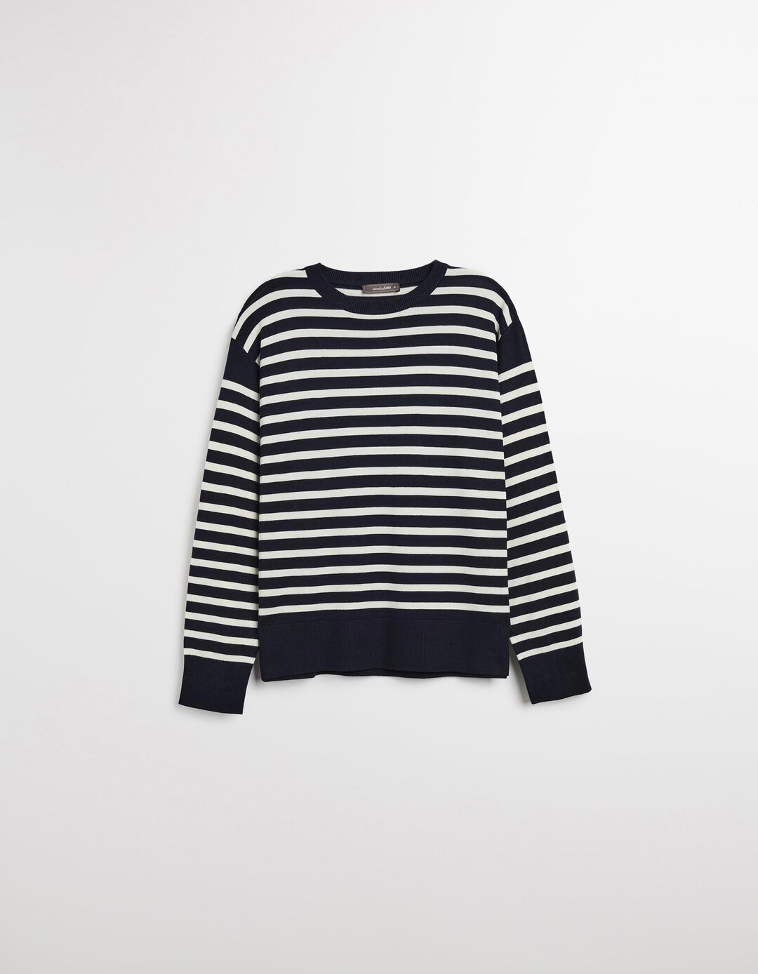 Camisola de Malha com Riscas, Mulher, Azul Escuro