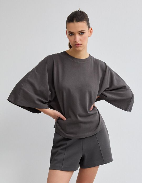 Comprar Online T-shirt, Mulher, Cinzento Escuro