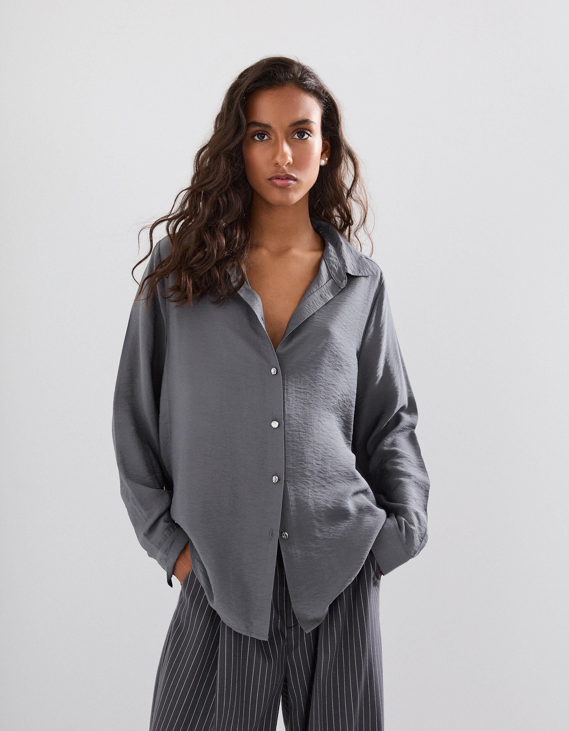 Comprar Online Camisa, Mulher, Cinzento Escuro