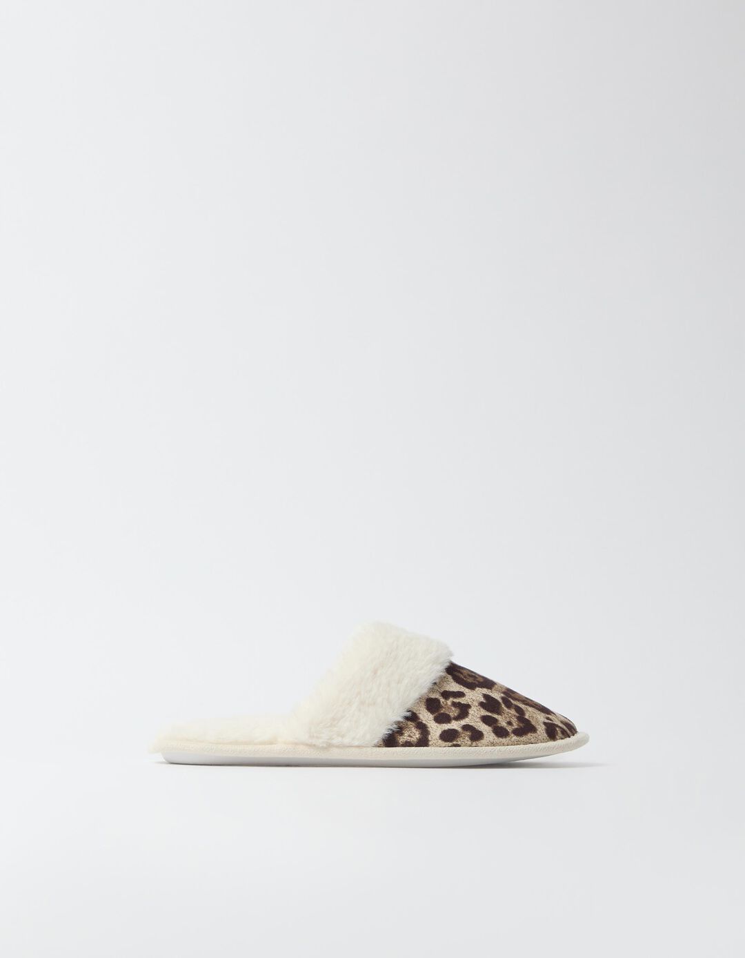 Chinelos De Quarto Animal Print, Mulher, Bege