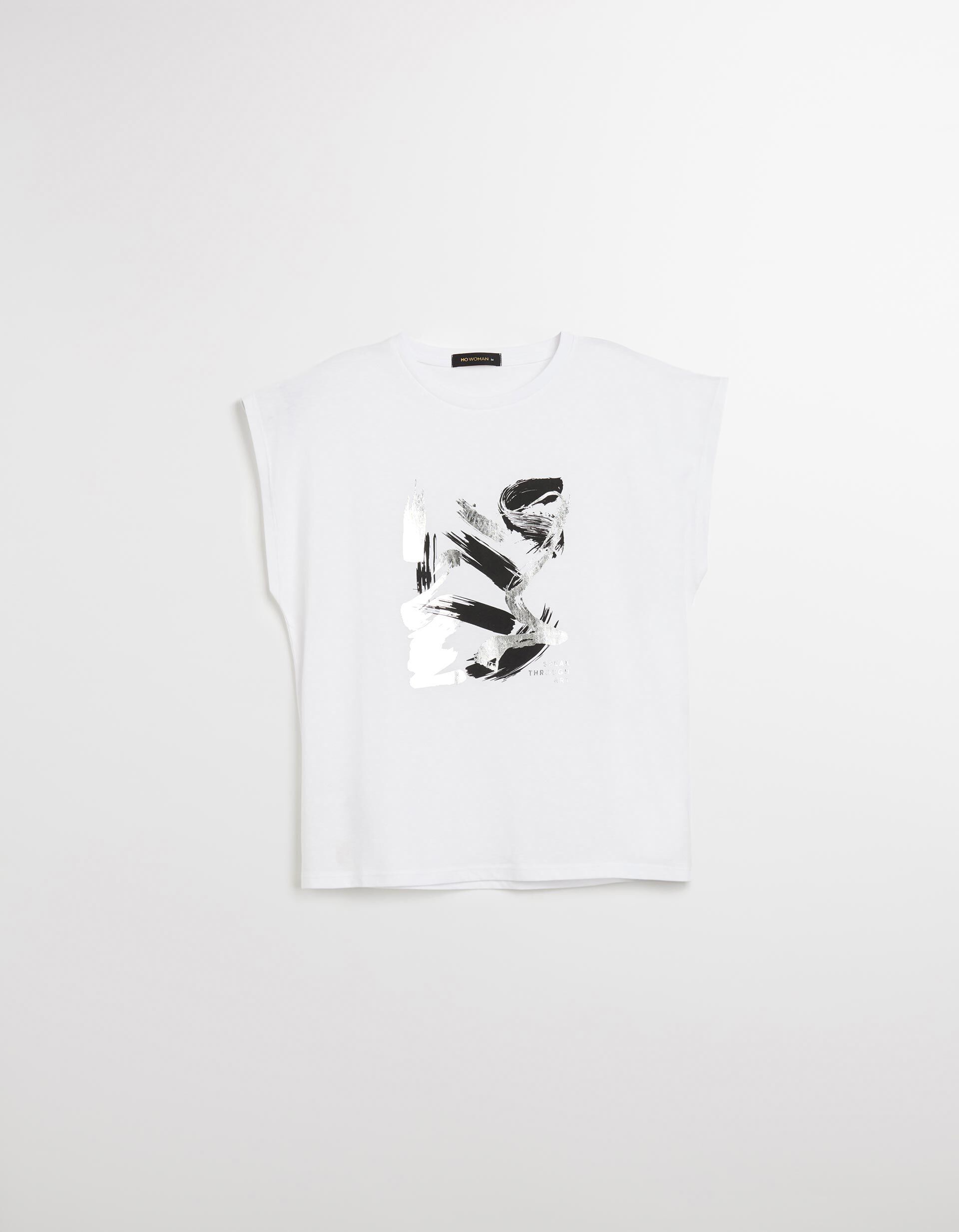 Comprar Online T-shirt Estampado Foil, Mulher, Branco