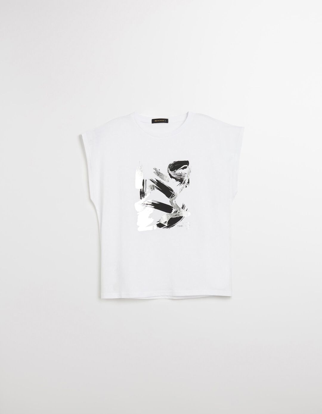 T-shirt Estampado Foil, Mulher, Branco