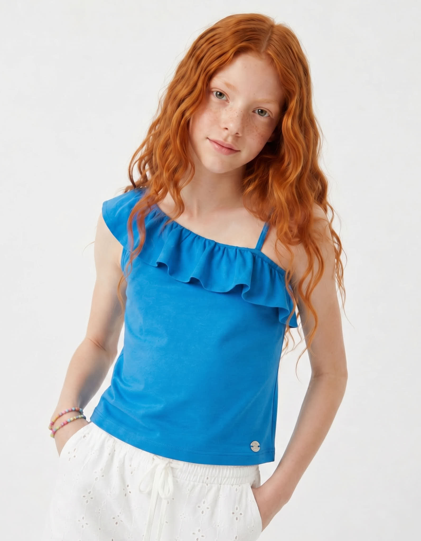 Comprar Online Top Folho, Menina, Azul