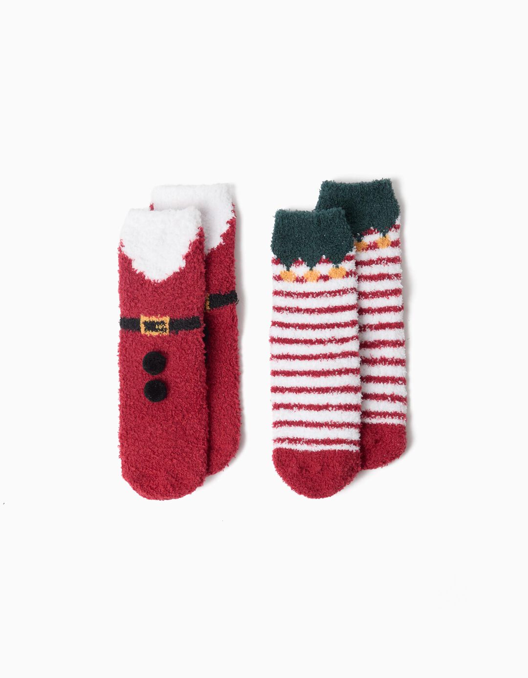 Pack 2 Pares De Meias Natal, Menino, Vermelho Escuro