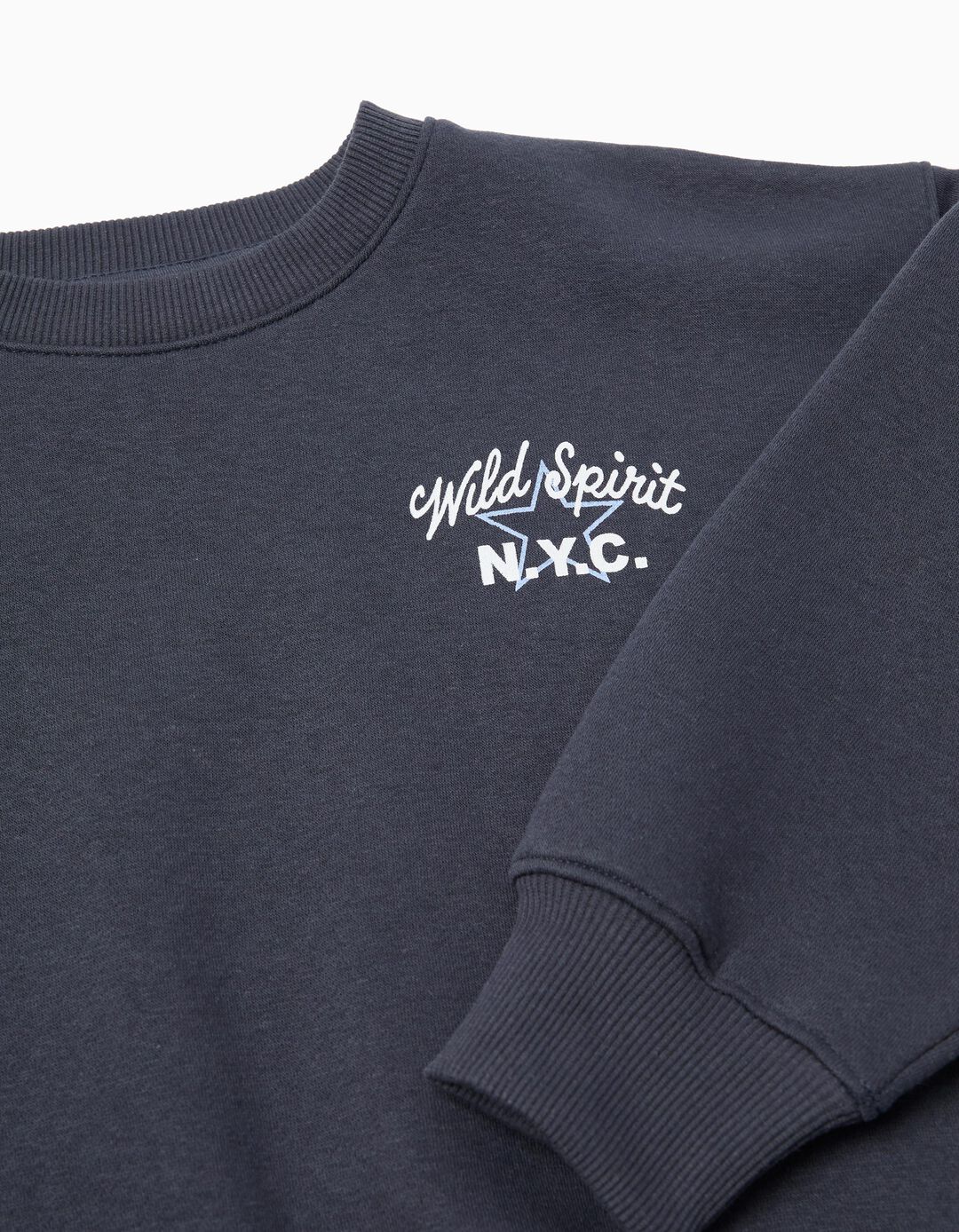 Sweatshirt de Felpa, Menina, Azul Escuro