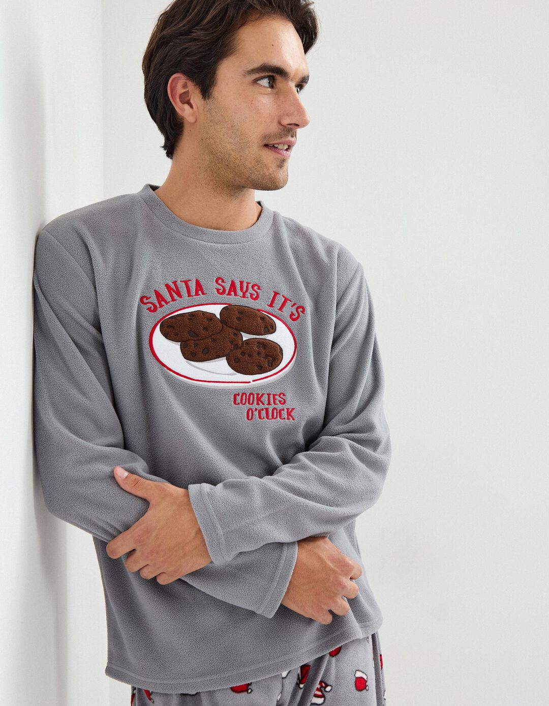 Pijama de Natal, Homem, Cinzento
