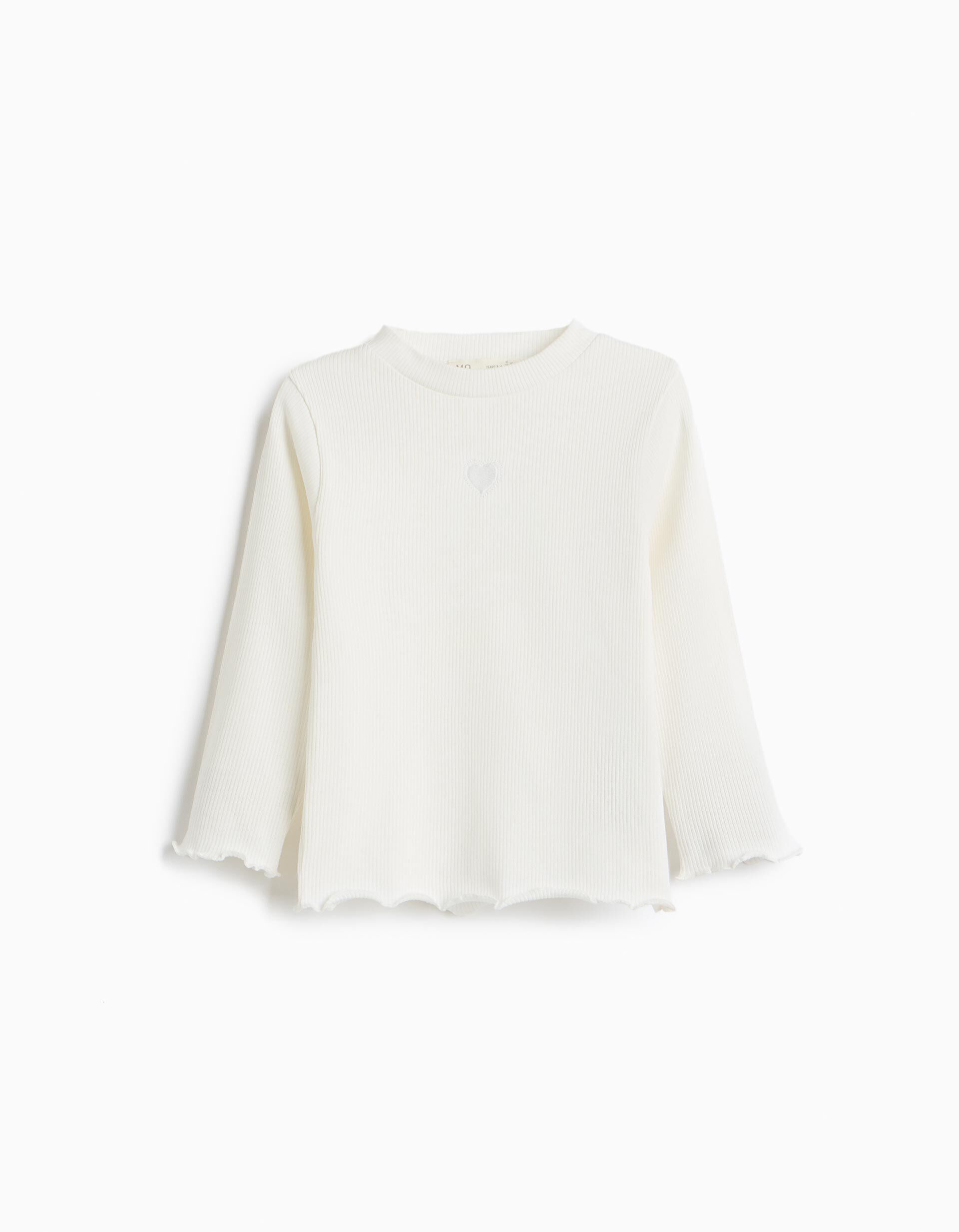 Comprar Online Camisola Canelada, Menina, Branco