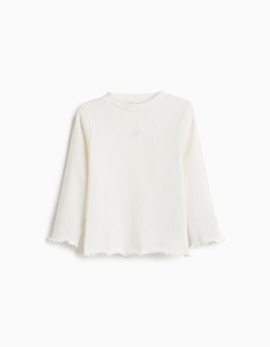 Comprar Online Camisola Canelada, Menina, Branco