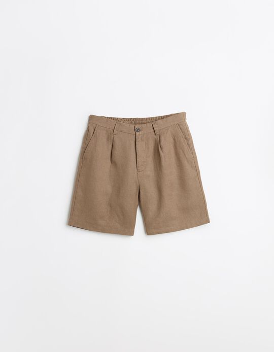 Comprar Online Cal&ccedil;&otilde;es de Linho, Homem, Castanho Claro