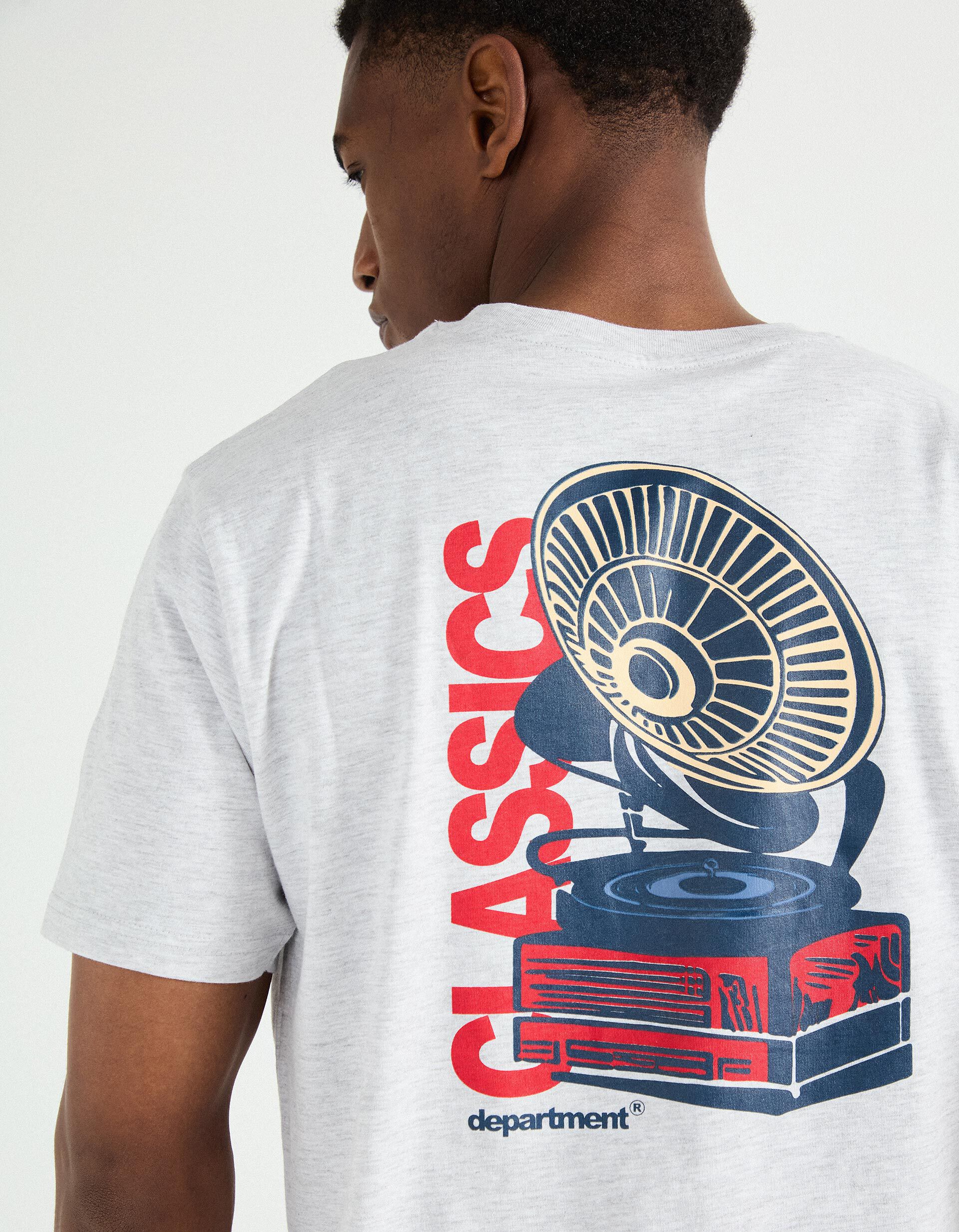 Comprar Online T-shirt Jersey Print, Homem, Cinzento Claro