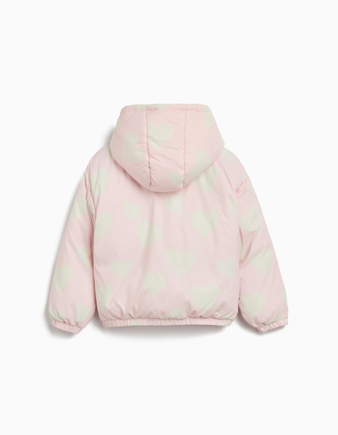 Casaco Acolchoado Capuz, Menina, Rosa
