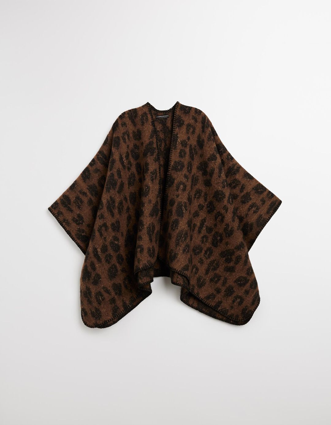 Poncho Animal Print, Mulher, Preto