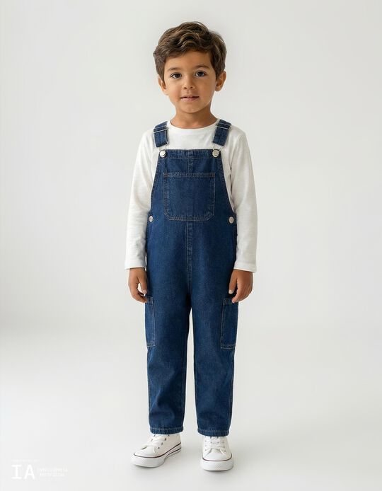 Comprar Online Jardineiras de Ganga, Menino, Azul Escuro