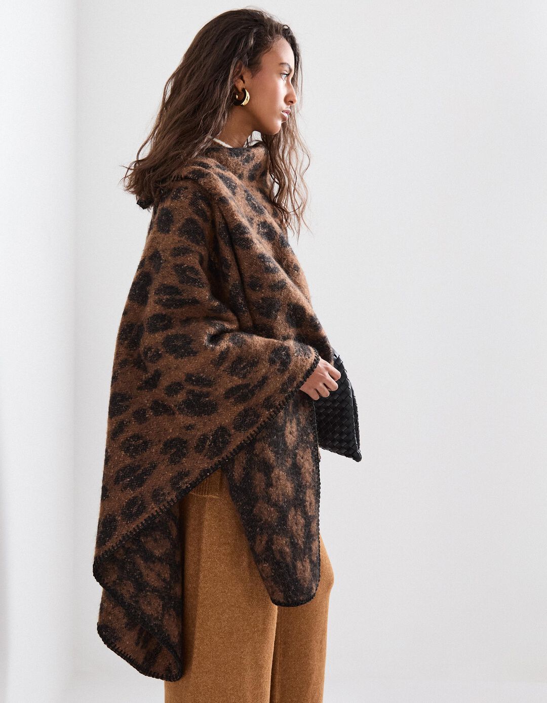 Poncho Animal Print, Mulher, Preto