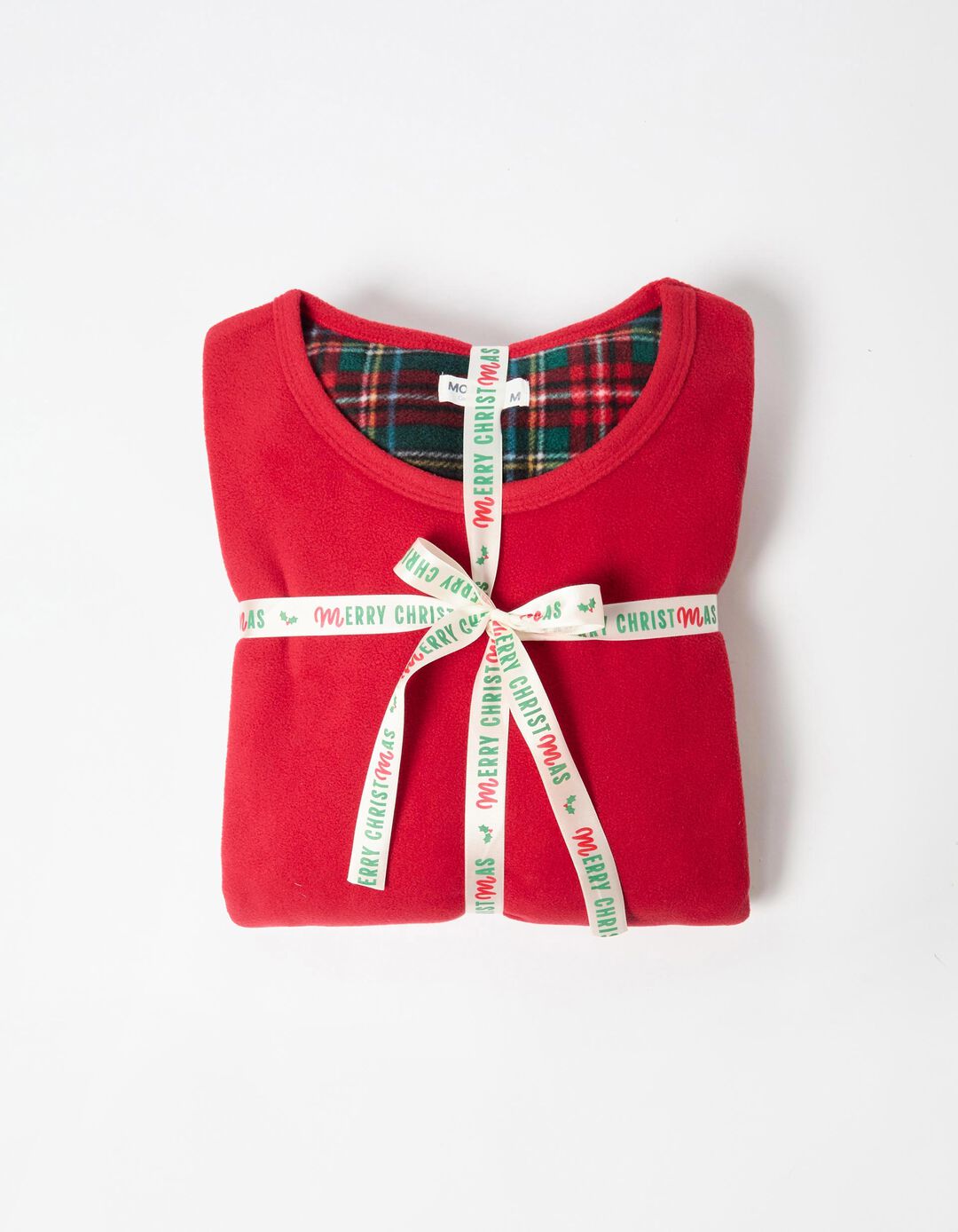 Pijama Polar Natal, Homem, Vermelho Escuro 