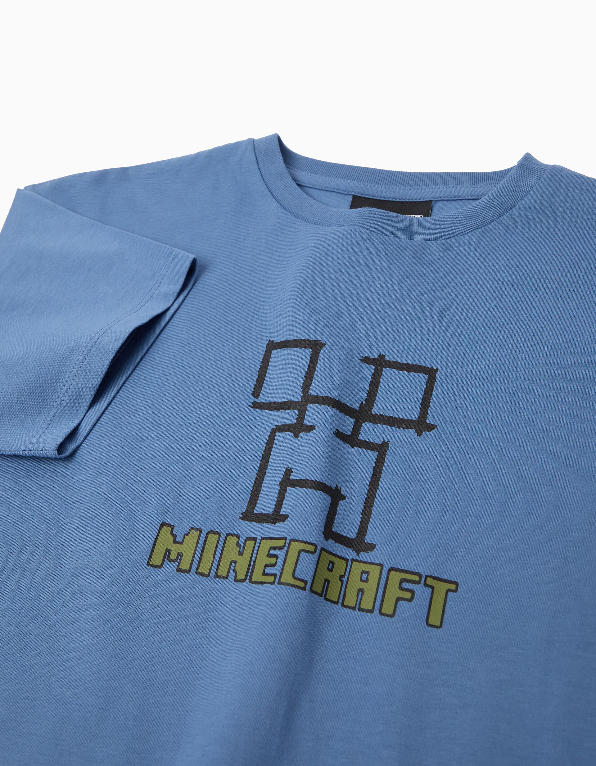 Comprar Online T-shirt Manga Curta 'Minecraft', Menino, Azul