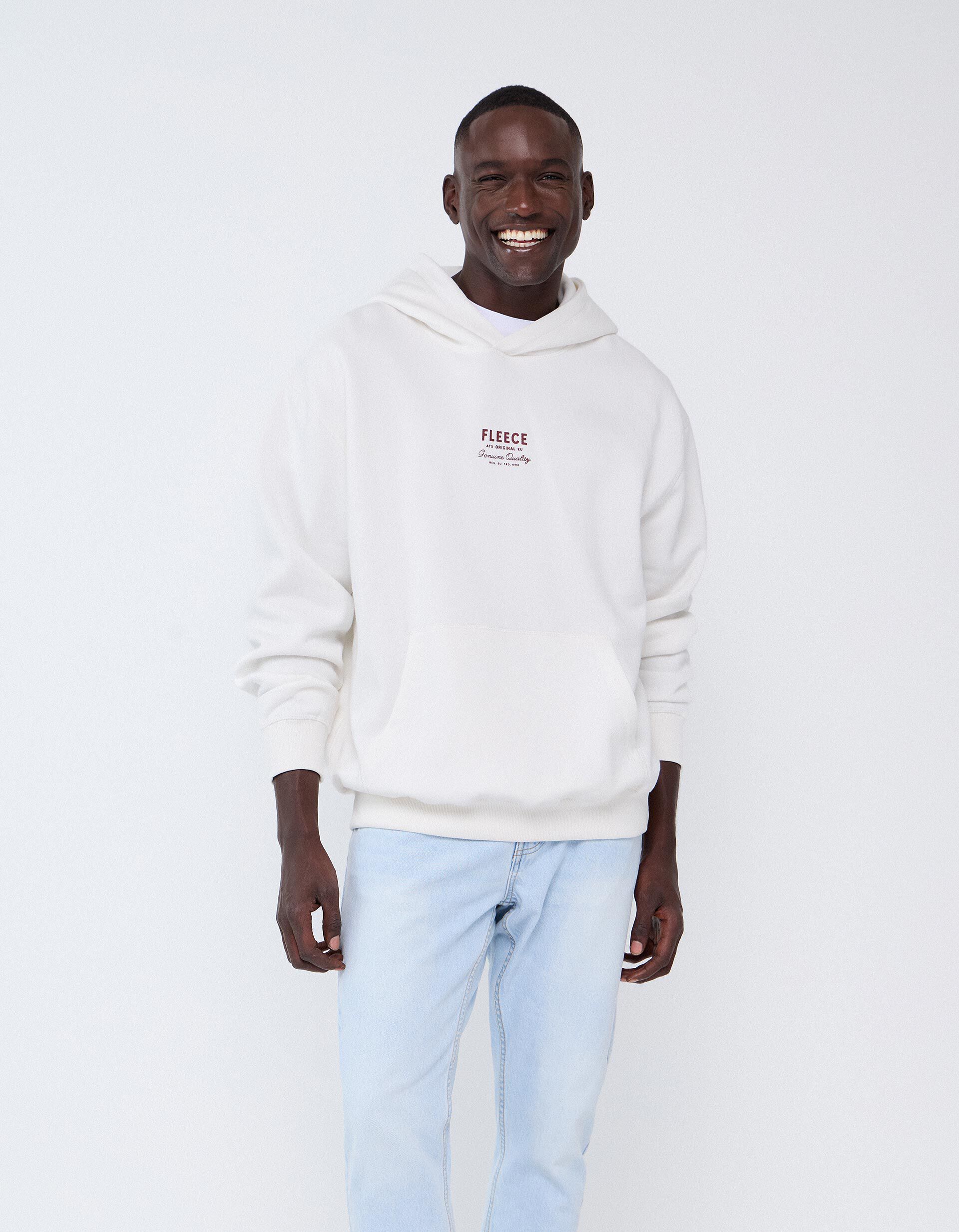 Comprar Online Sweatshirt Com Capuz, Homem, Branco