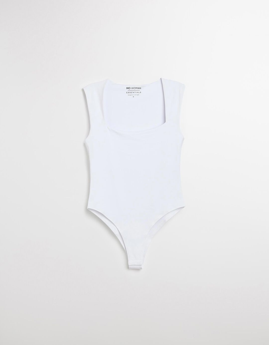 Body com Decote Quadrado, Mulher, Branco
