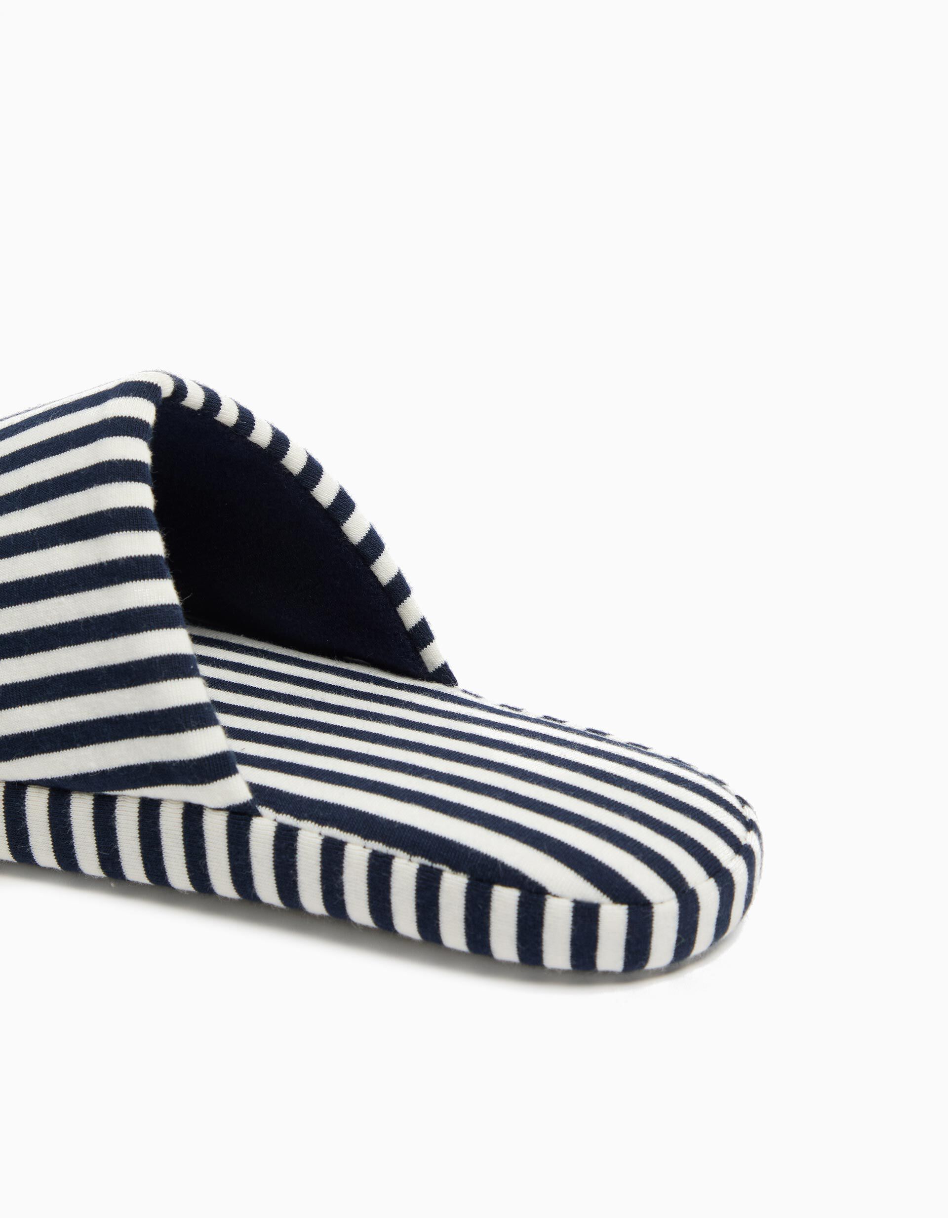 Comprar Online Chinelos de Quarto Riscas, Menino, Azul Escuro