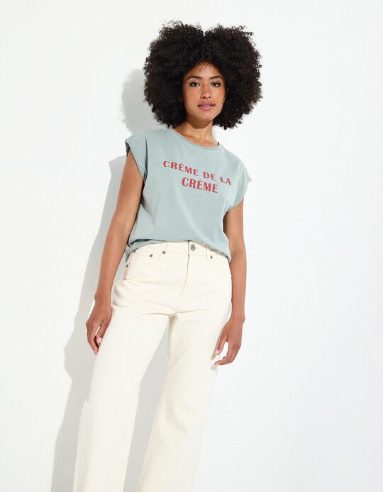 Comprar Online T-shirt sem Mangas, Mulher, Verde Claro 