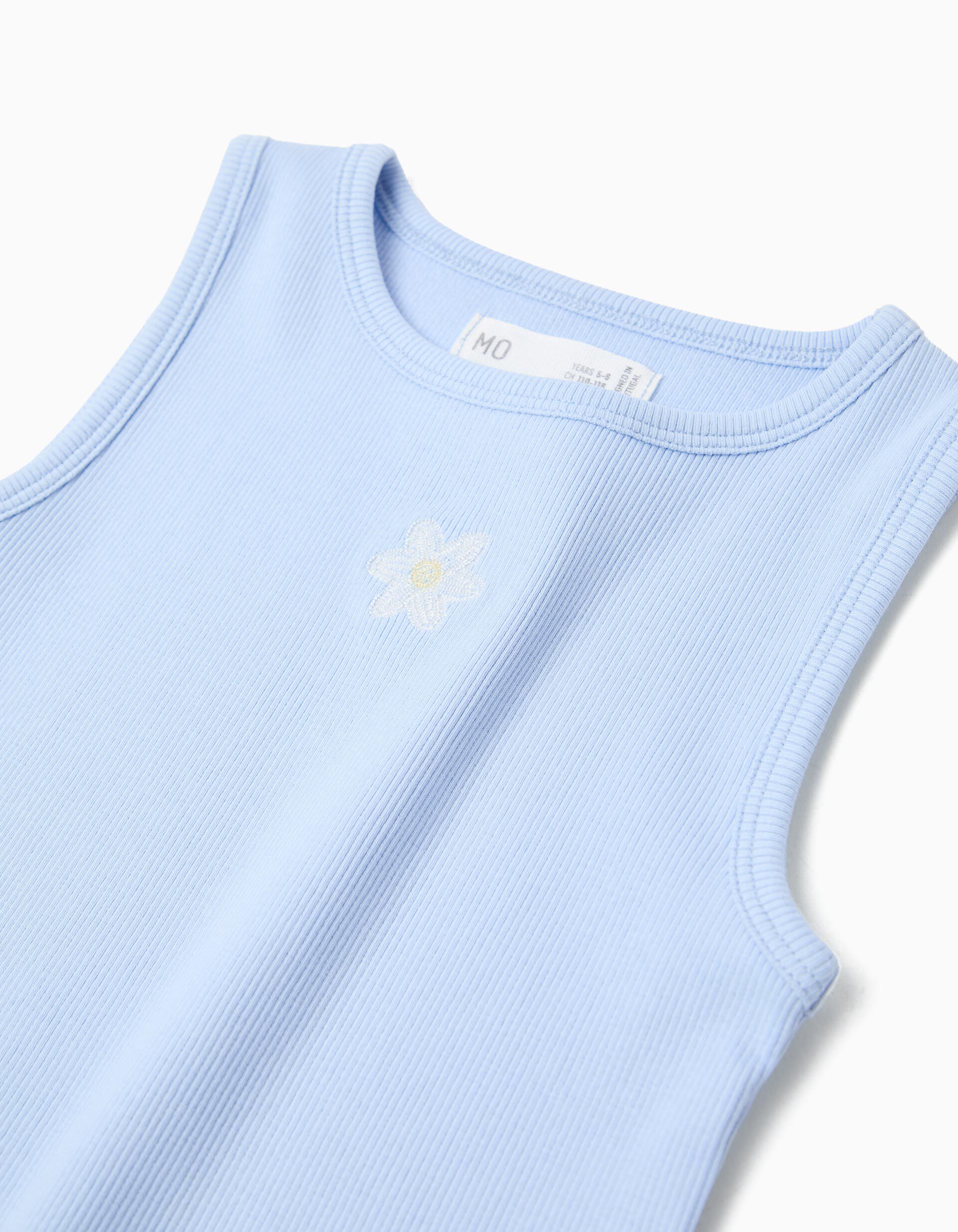 Comprar Online Top Canelado, Menina, Azul Claro 