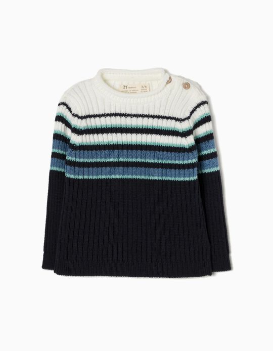 Knitted Jumper, Blue Stripes