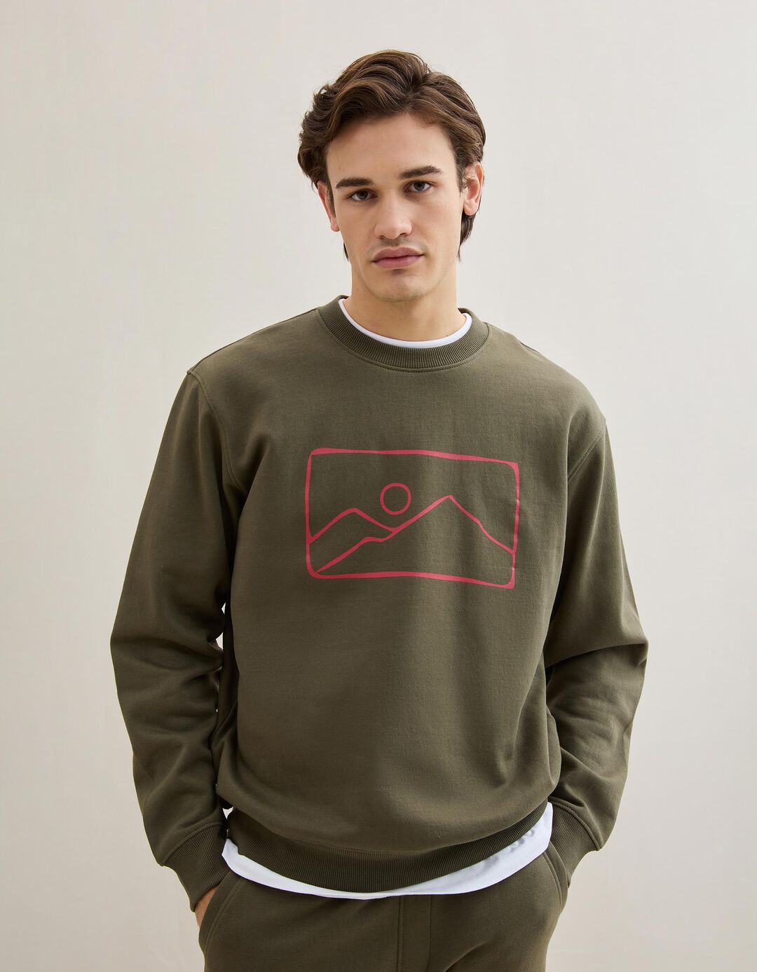 Sweatshirt, Homem, Verde Escuro