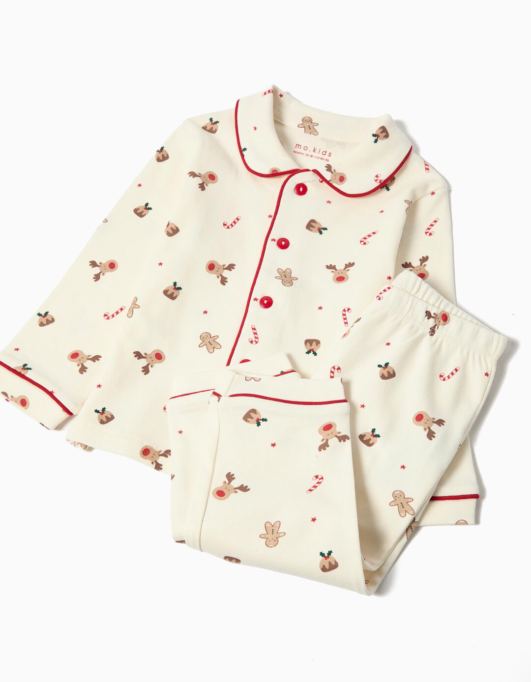 Pijama de Natal, Menina, Bege 