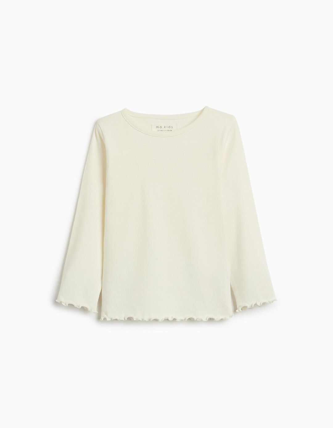 T-shirt de Manga Comprida, Menina, Branco