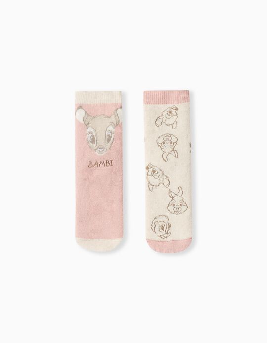 2 Pairs of Non-slip 'Disney' Socks Pack, Baby Girls, Multicolour