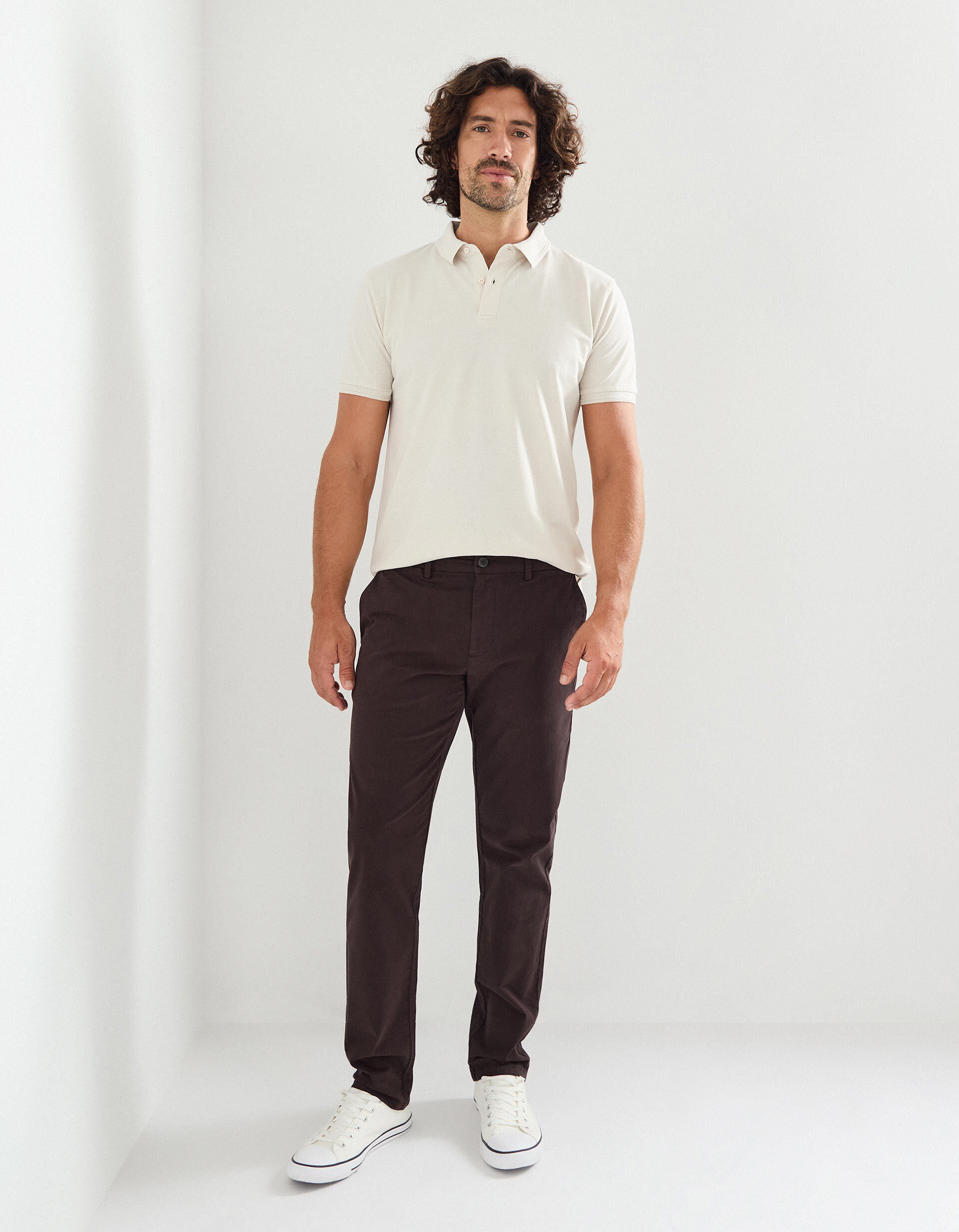 Comprar Online Cal&ccedil;as Chino Slim, Homem, Castanho Escuro