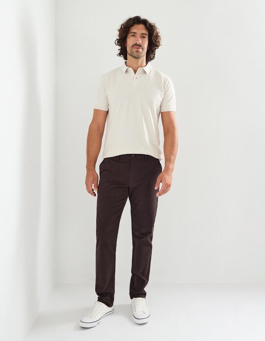 Comprar Online Calças Chino Slim, Homem, Castanho Escuro