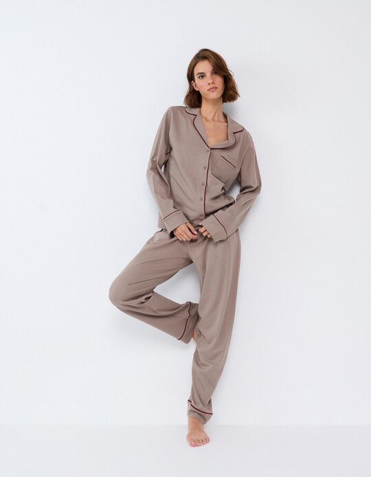 Comprar Online Pijama Camiseiro, Mulher, Castanho Claro