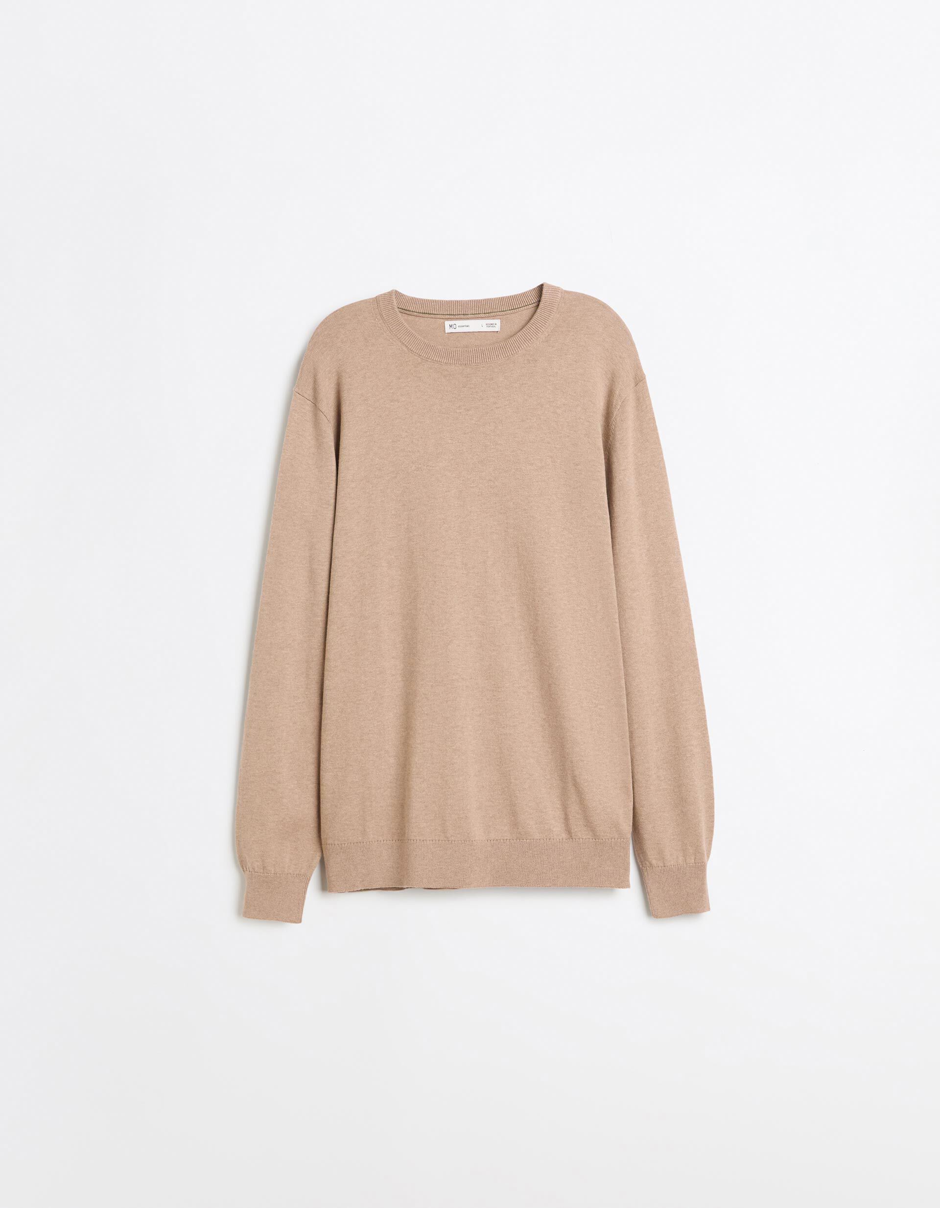 Comprar Online Camisola Com Caxemira, Homem, Bege Escuro
