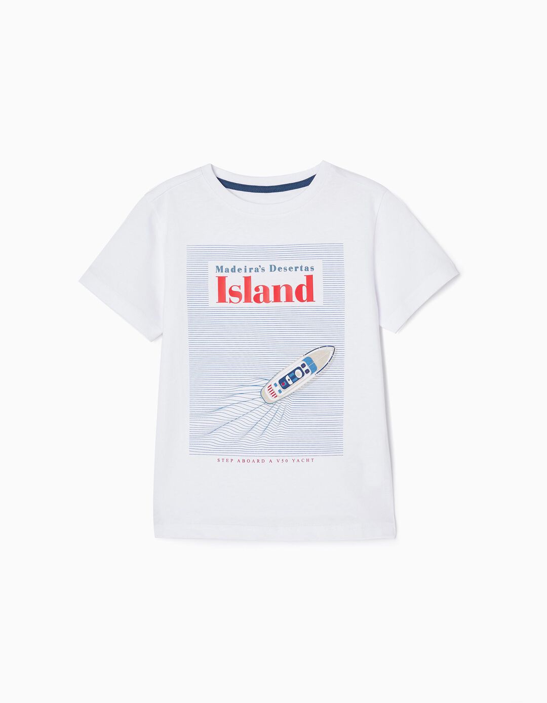 Cotton T-shirt for Boys 'Island', White