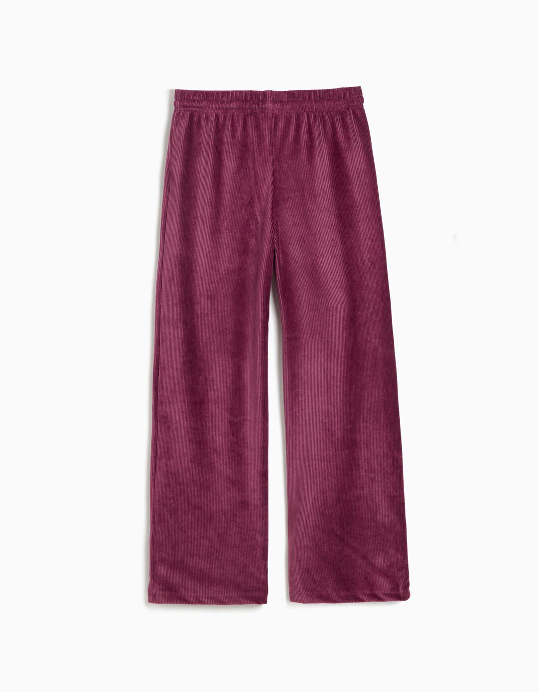 Cal&ccedil;as De Malha Wide Leg, Menina, Roxo Escuro