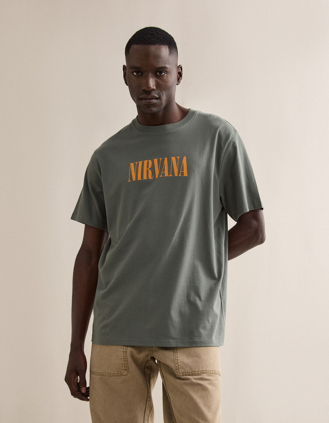 T-shirt Nirvana, Homem, Verde Escuro