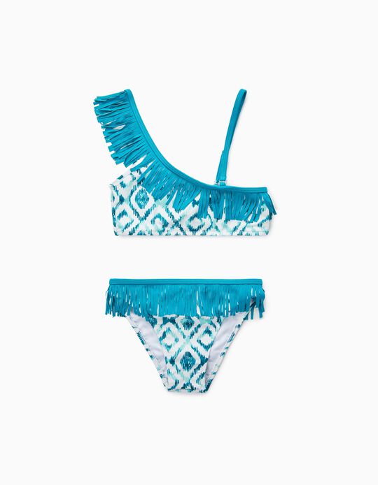 Bikini with Fringes UPF 80 for Girls 'You&Me', Turquoise