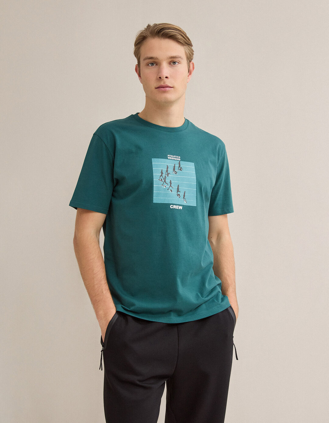 T-shirt Print, Homem, Verde