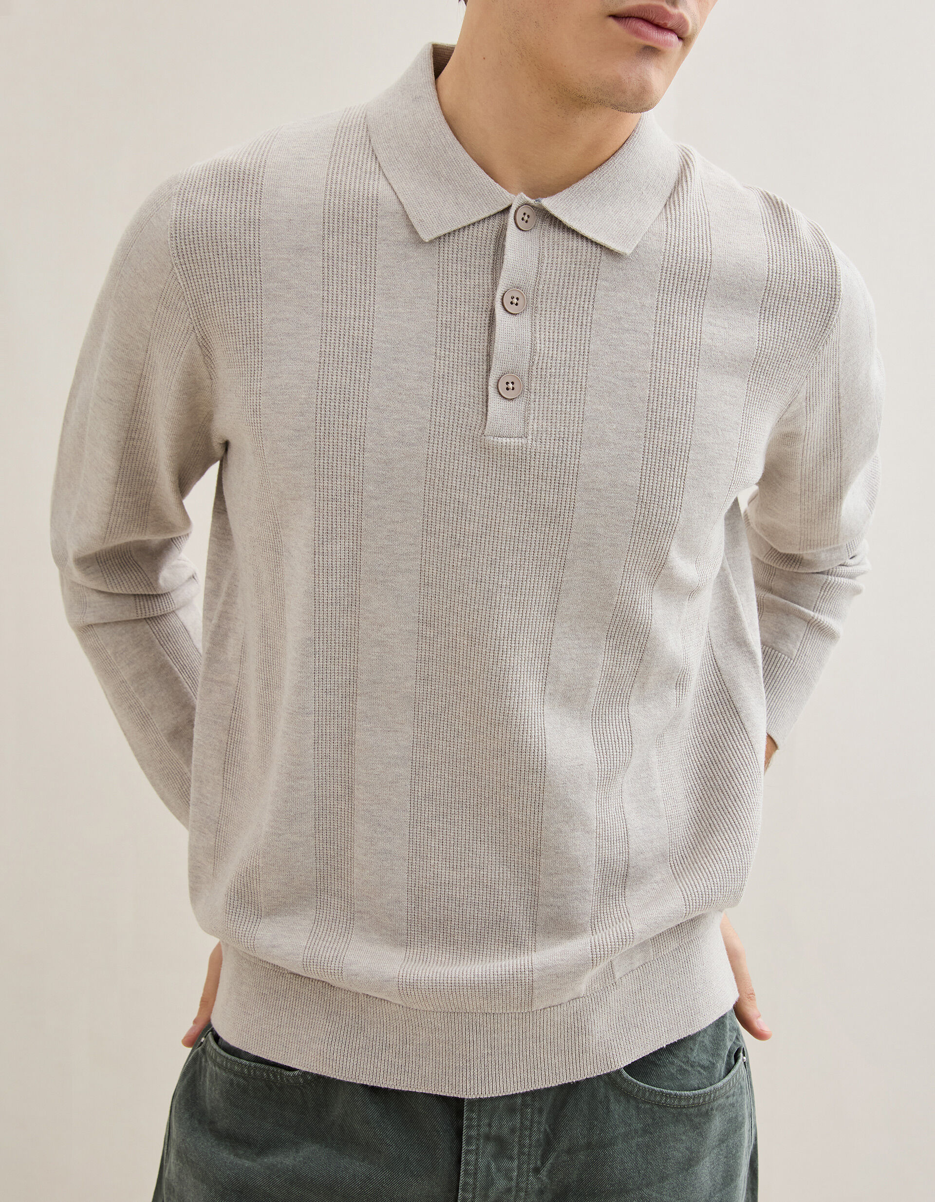 Comprar Online Polo de Malha, Homem, Bege Claro