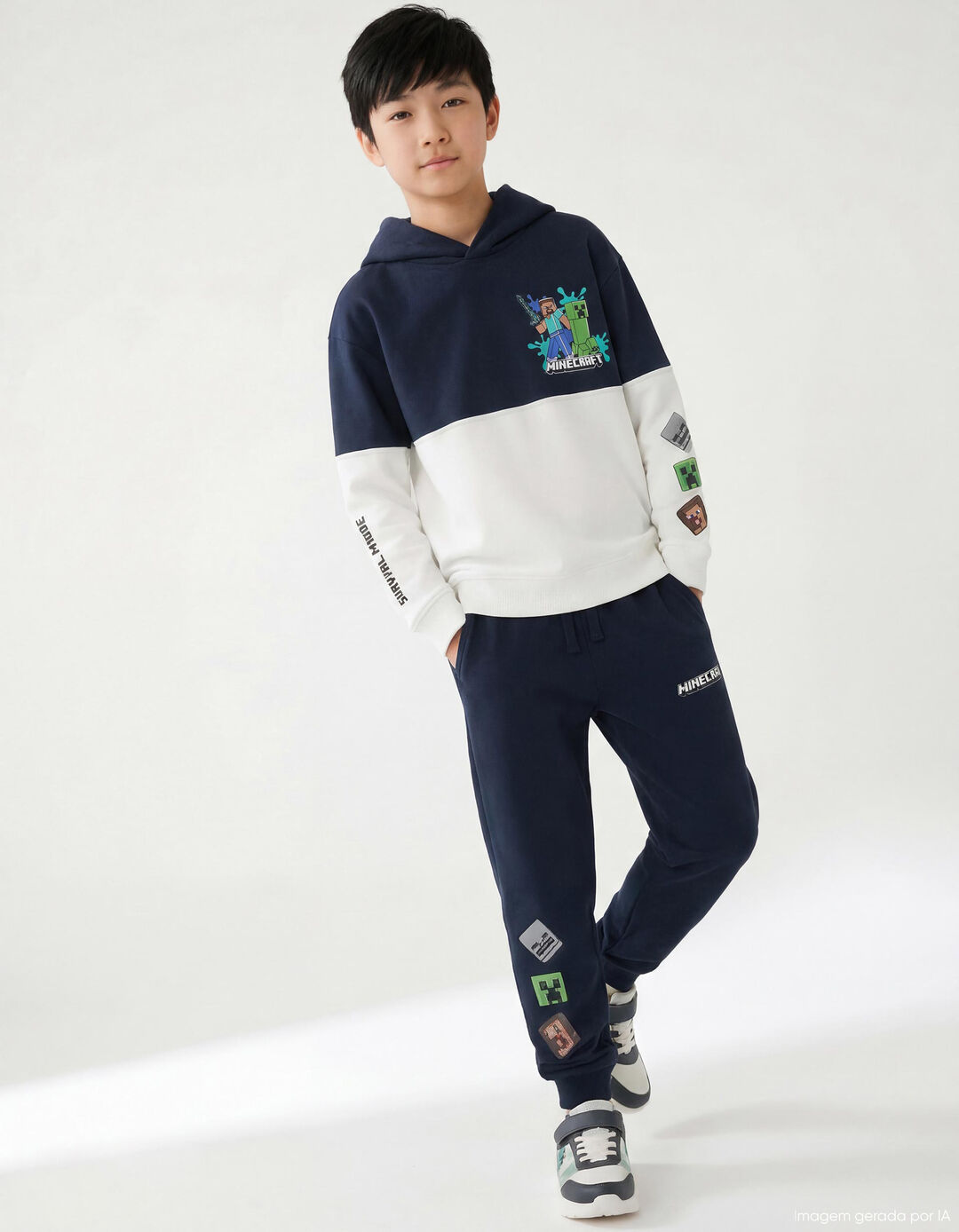 Joggers de Felpa 'Minecraft', Menino, Azul Escuro