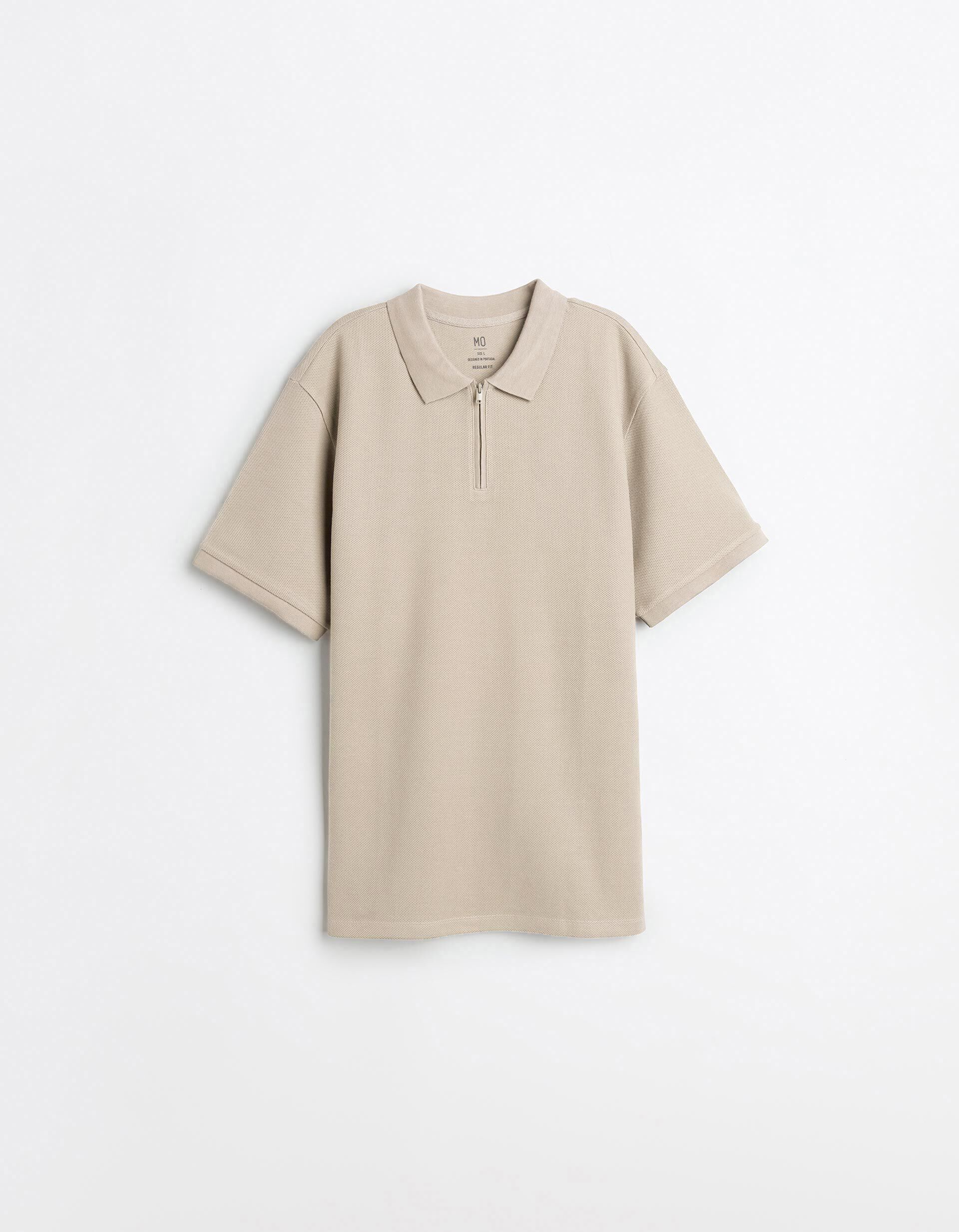 Comprar Online Polo com Fecho, Homem, Bege